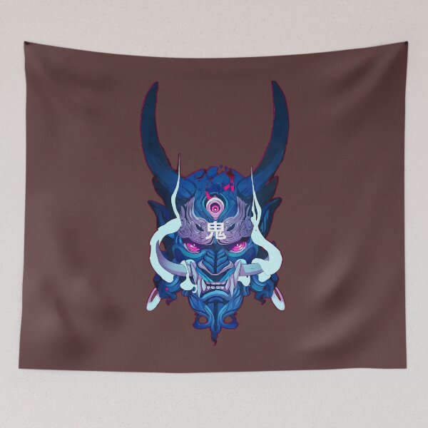 Item preview, Smoldering Blue Demon Demon Mask   	 designed and sold by gduukebnc30.
