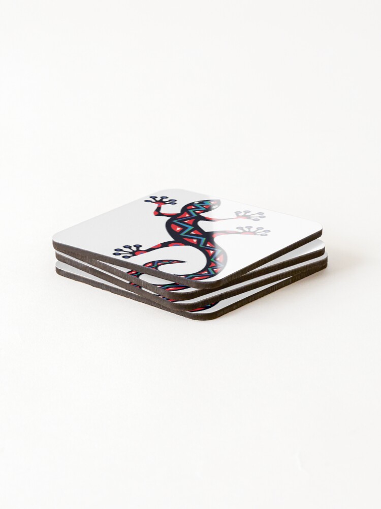 Thumbnail 4 of 5, Coasters (Set of 4), Lizard Ethnic Pattern designed and sold by RitaFancy.