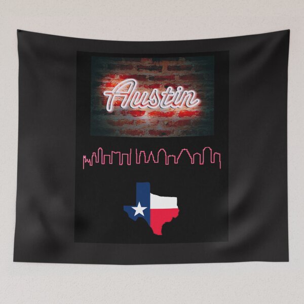 Item preview, Austin Skyline + Texas Flag designed and sold by Planet Agora.