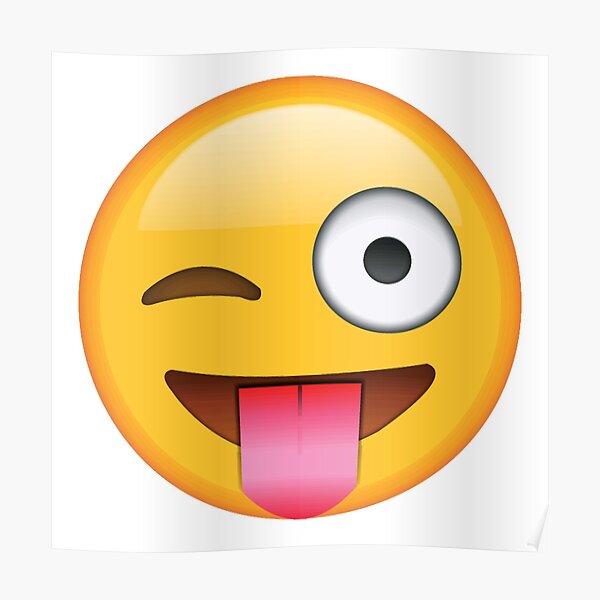 guiñando un lenguado emoji Póster