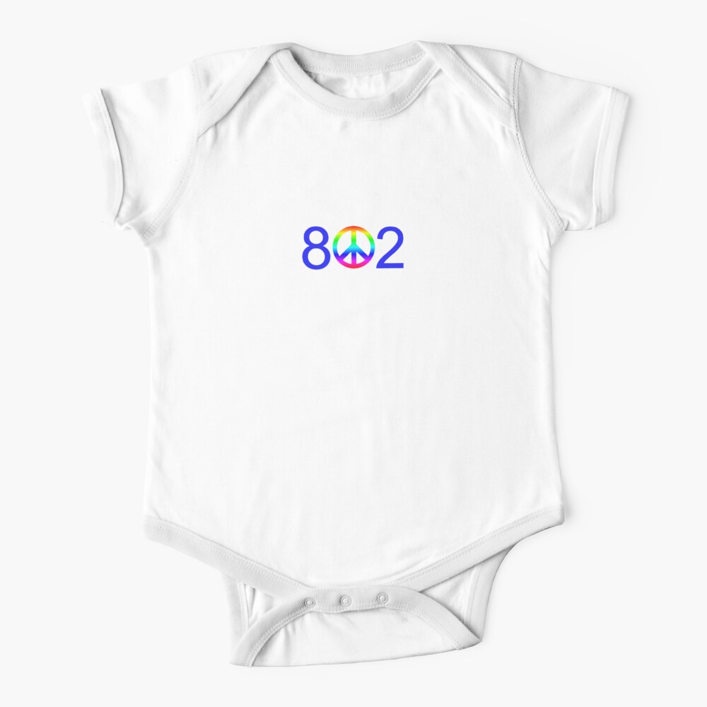 Vermont Rainbow Peace 802 Area Code Baby One Piece By Alittlebluesky Redbubble