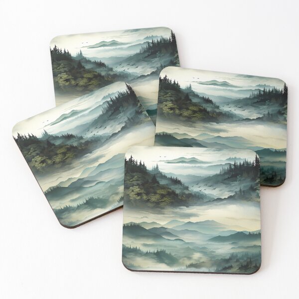 Item preview, Misty Mountain Majesty: Serene Nature Pattern designed and sold by SnowStudio2022.