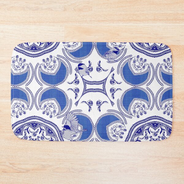 Item preview, Floral Pattern - French Country tile Moon and Chickadees - Bigger Scale designed and sold by Eejee-SK.