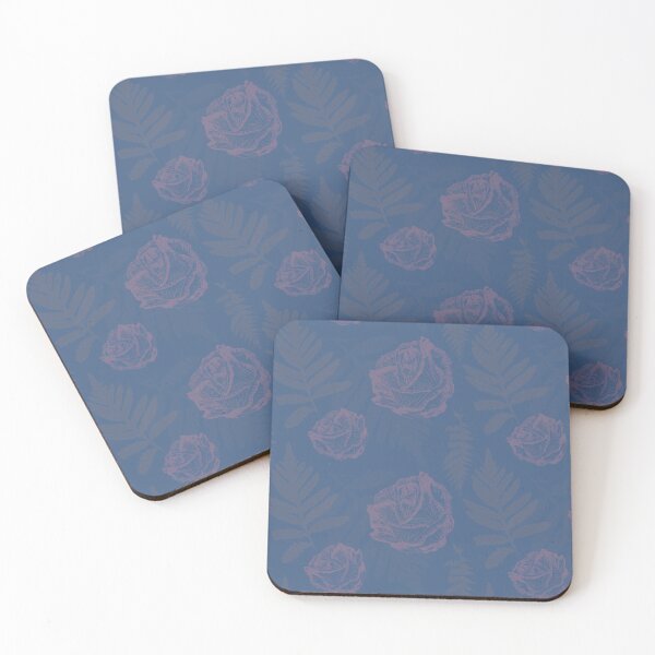 Item preview, vintage rose on dark blue backgroumd designed and sold by Flora Rose Design.