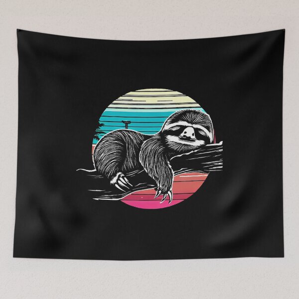 Item preview, Retro Vintage Sloth Sleeping designed and sold by DesignFusion2.