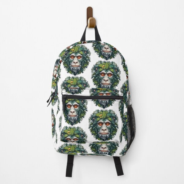 Item preview, Monstera Peruvian Monkey Mask Art Print | Monkey with Tropical Foliage, Symmetrical Compositions, Realism with Fantasy Elements designed and sold by Artistically-T.