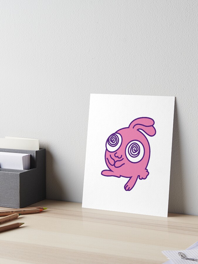 Funny Bunny Rabbit Illustration Kawaii Cute Weird Silly Pink Purple Animal Pets Cartoon Anime Character Art Board Print For Sale By Luffnstuff Redbubble