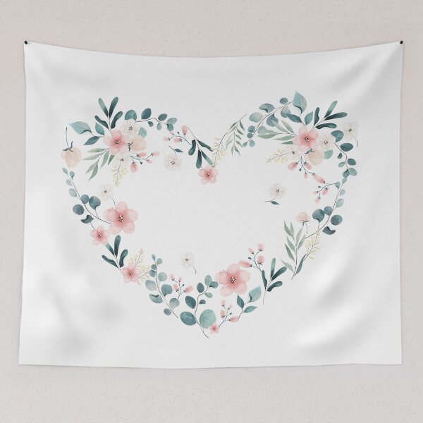 Item preview, watercolor heart flowers designed and sold by JadeBirdbaq.