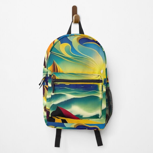 Item preview, Southampton, Racing yachts, nautical maritime sailboat art deco cubism landscape painting designed and sold by Jéanpaul Ferro.