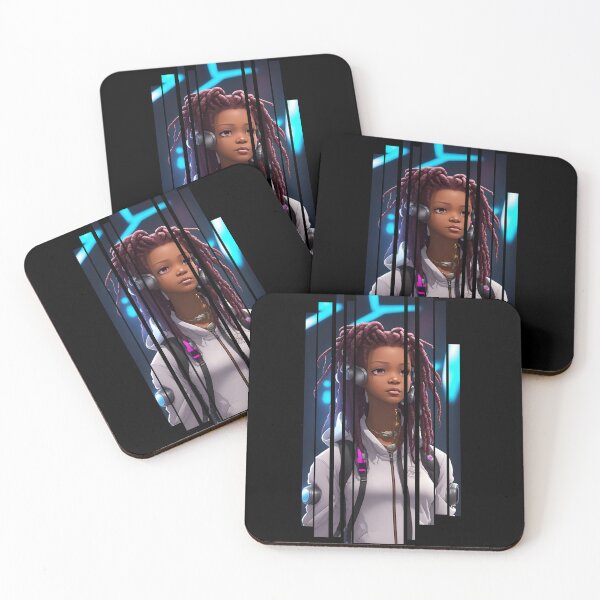 Item preview, Dynamic African-American Cyberpunk Teen Girl: Neon-Lit Style designed and sold by Keith & Sandra Barkevich.
