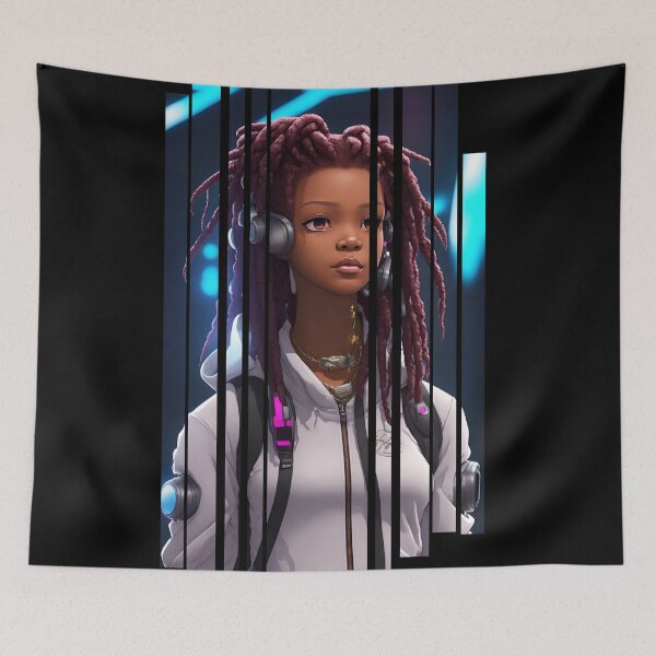 Item preview, Dynamic African-American Cyberpunk Teen Girl: Neon-Lit Style designed and sold by Keith & Sandra Barkevich.