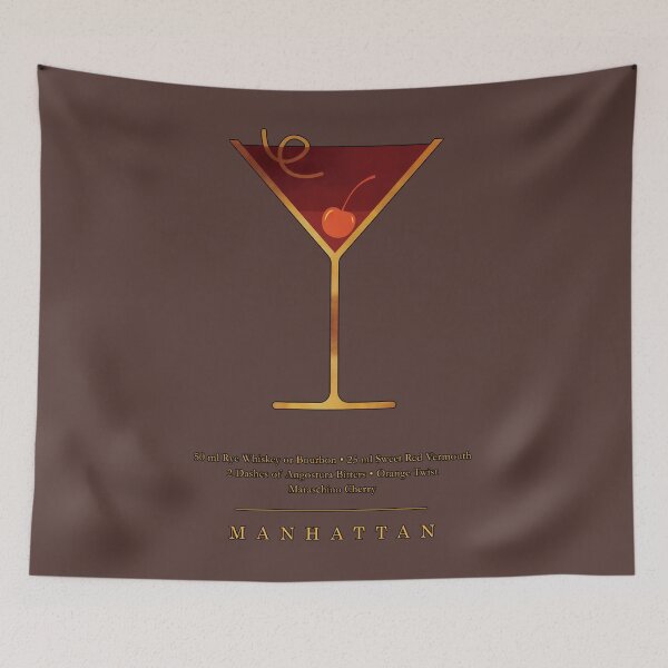 Item preview, Manhattan - Cocktail -  Cocktails Series - Black and Gold - Modern	 designed and sold by gdsowjhp52.