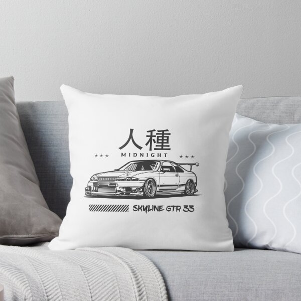 Item preview, NISSAN SKYLINE GTR 33 BLACK AND WHITE designed and sold by TrilogyMerch.