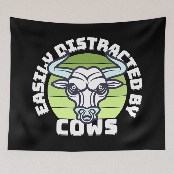 Item preview, Easily Distracted by Cows Vintage Retro designed and sold by LOT7Clothing.