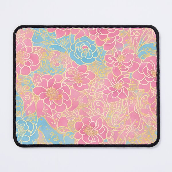 Item preview, Pink, Blue, and Gold Flowers designed and sold by Islandadora.