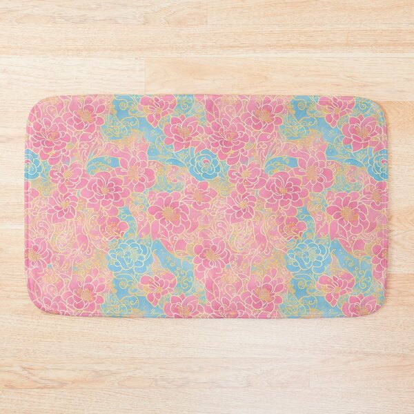 Item preview, Pink, Blue, and Gold Flowers designed and sold by Islandadora.