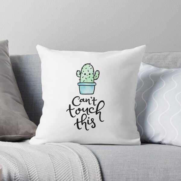 Cant Touch This (Cactus, Succulent) Throw Pillow