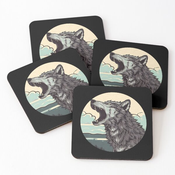 Item preview, Vintage Retro Wolf Howling At The Moon designed and sold by DesignFusion2.