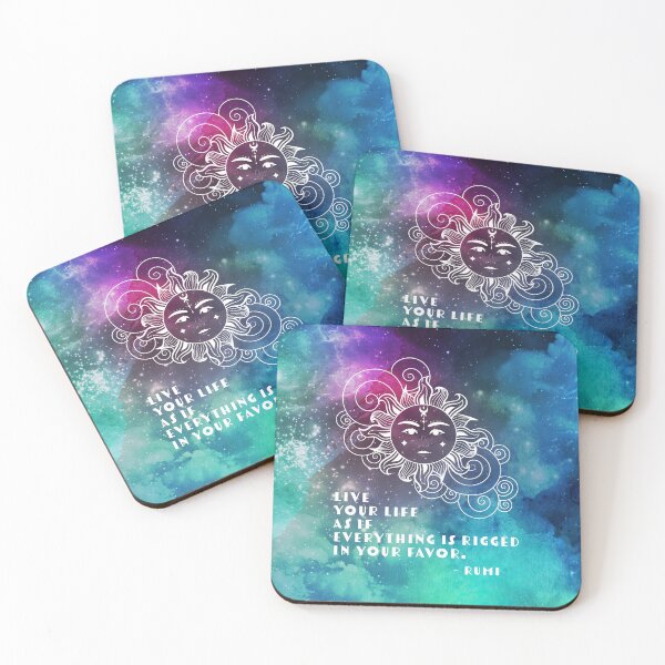Item preview, Cosmic Nebula Aesthetic Rumi Quote - Live Your Life as if Everything is Rigged in Your Favor designed and sold by Trish Dish.