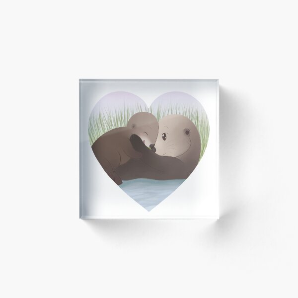Otter Family Acrylic Block