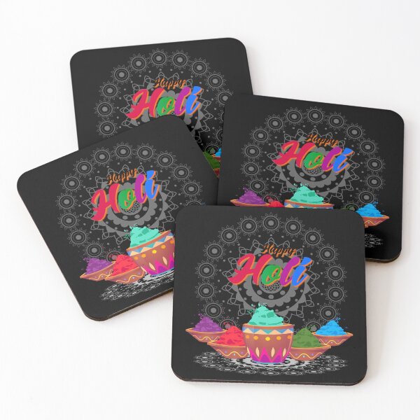 Item preview, Happy Holi with powders and rangoli decoration designed and sold by TirrellColister.