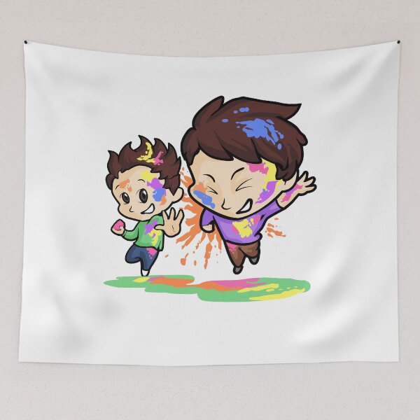 Item preview, Children playing colorful powders at Holi festival designed and sold by TirrellColister.