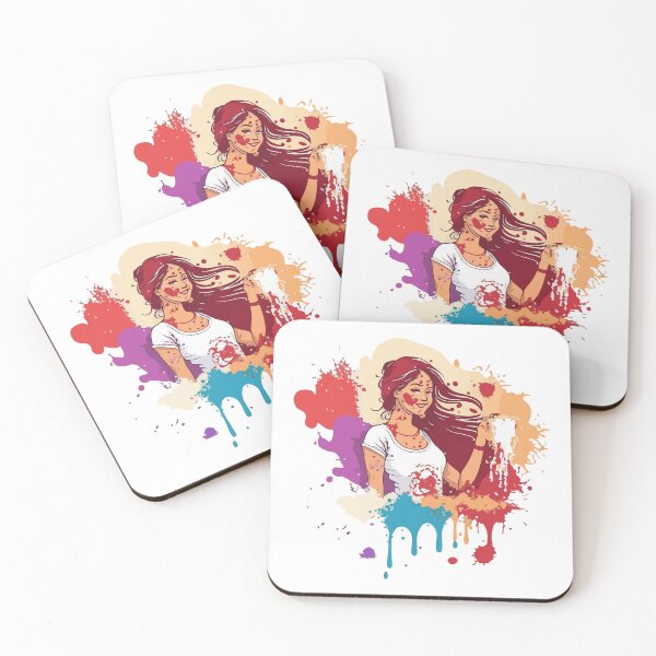 Item preview, Colorful beautiful girl in Holi festival designed and sold by TirrellColister.