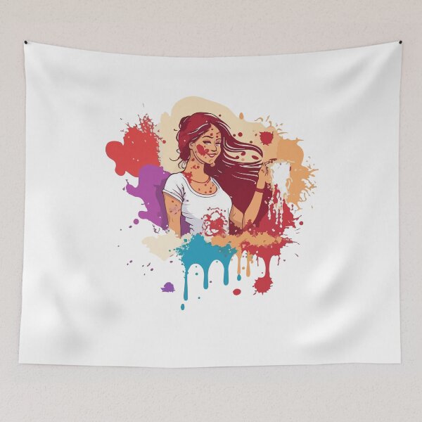Item preview, Colorful beautiful girl in Holi festival designed and sold by TirrellColister.