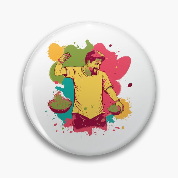 Item preview, Boy playing with color powders happily in Holi festival designed and sold by TirrellColister.