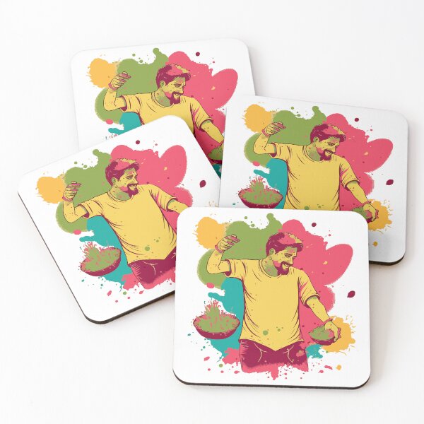 Item preview, Boy playing with color powders happily in Holi festival designed and sold by TirrellColister.