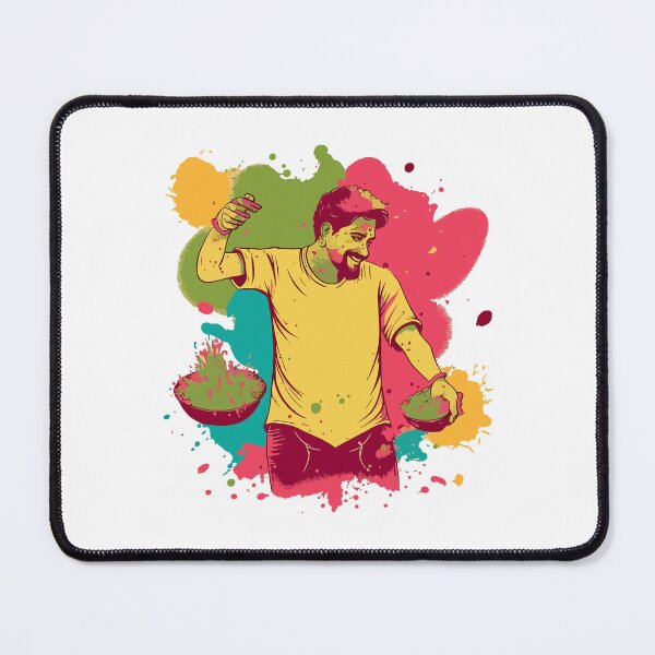 Item preview, Boy playing with color powders happily in Holi festival designed and sold by TirrellColister.
