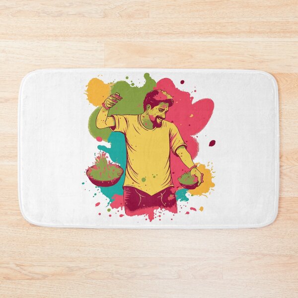 Item preview, Boy playing with color powders happily in Holi festival designed and sold by TirrellColister.