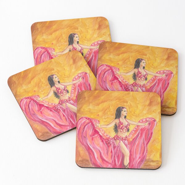 Item preview, Belly Dancer in Pink and Gold designed and sold by ArastanArtistry.