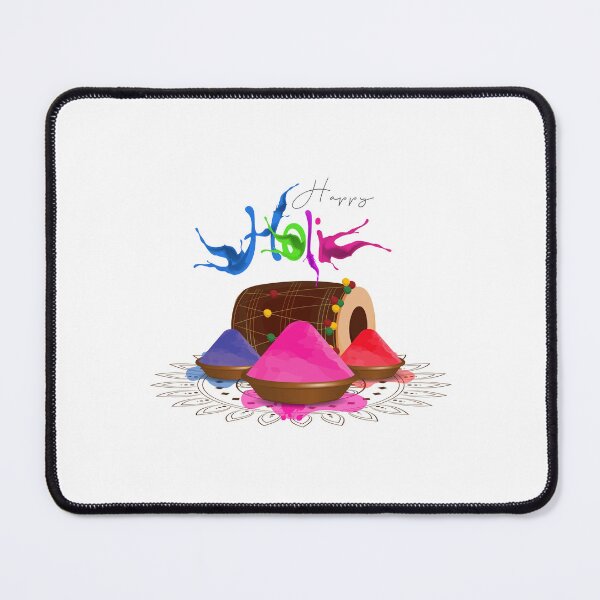 Item preview, Drum and color powder as traditional items for Holi festival designed and sold by TirrellColister.