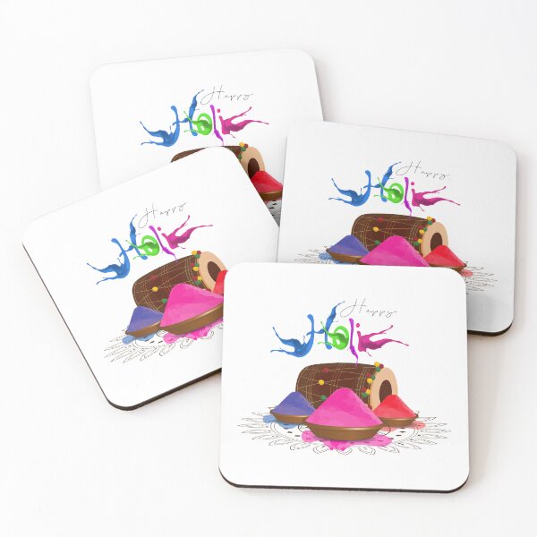 Item preview, Drum and color powder as traditional items for Holi festival designed and sold by TirrellColister.