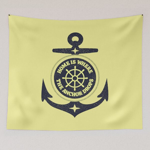 Item preview, Home is Where the Anchor Drops Nautical Travel Quote (INDIGO) designed and sold by CRHPOD20.