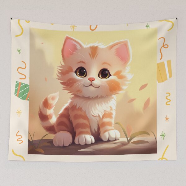 Item preview, Cute cartoon cat designed and sold by Stickermagician.