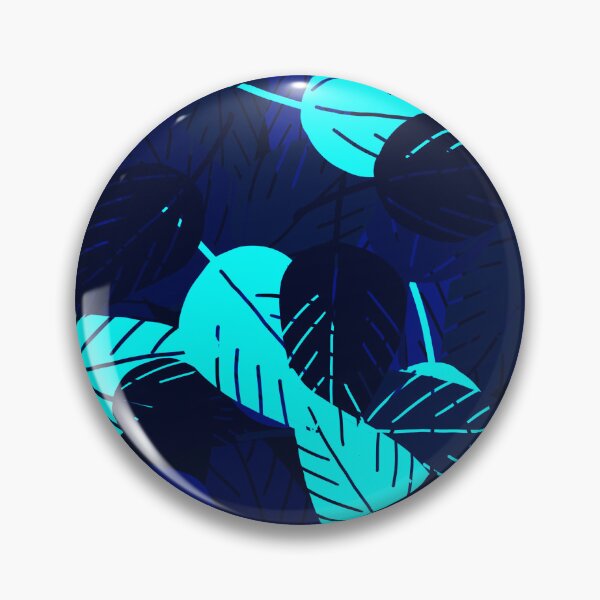 Item preview, Tossed Bright Saturated Midnight Blue and Teal Tropical Leaves designed and sold by Sockstomistic.