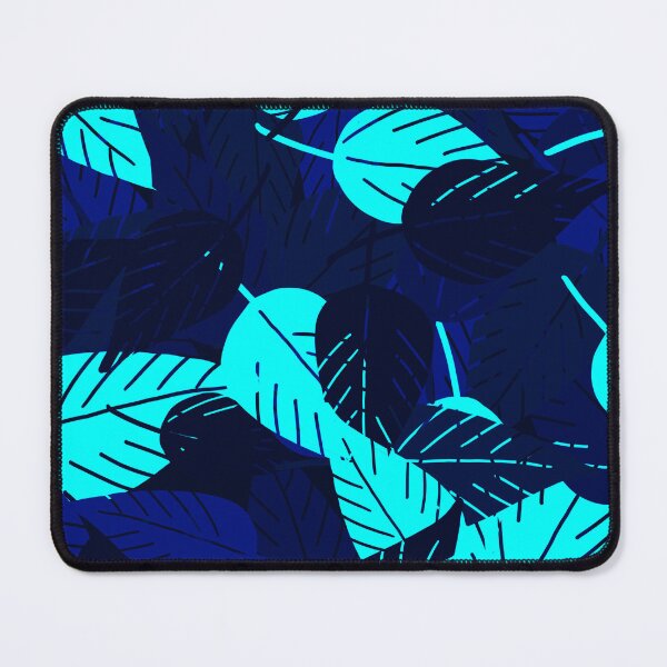 Item preview, Tossed Bright Saturated Midnight Blue and Teal Tropical Leaves designed and sold by Sockstomistic.
