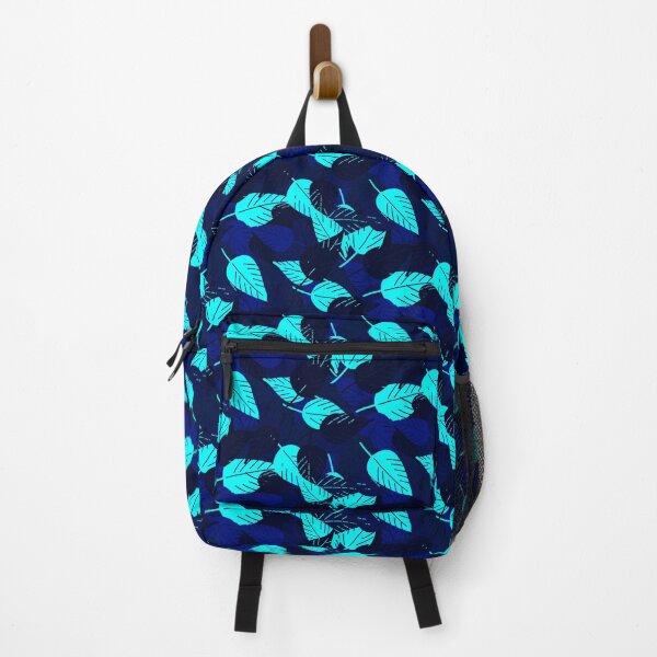 Item preview, Tossed Bright Saturated Midnight Blue and Teal Tropical Leaves designed and sold by Sockstomistic.