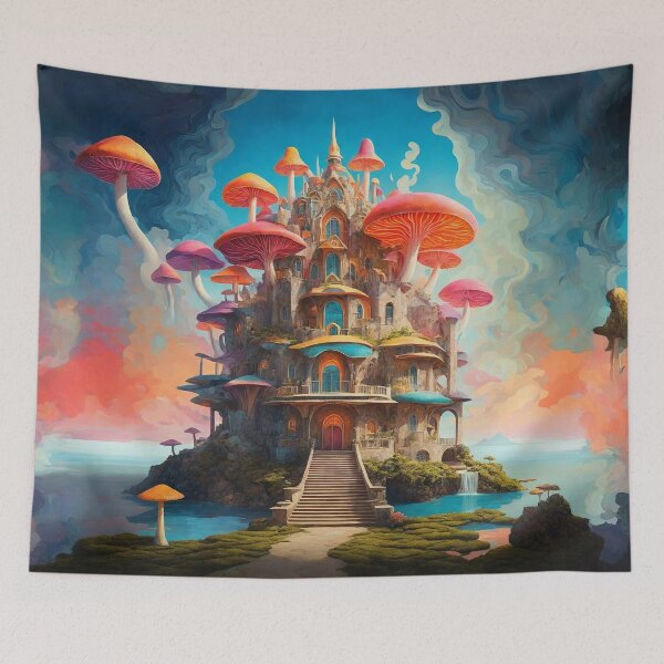 Item preview, Enchanting Mushroom Castle: A Whimsical Fungal Fantasy 14 designed and sold by TheTechnoCanvas.