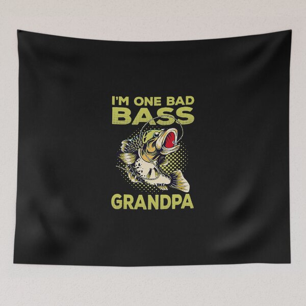 Item preview, Fishing One Bad Bass Grandpa Vintage Fishing Fisherman Funny Fisher designed and sold by ZeeshanChaudhry.