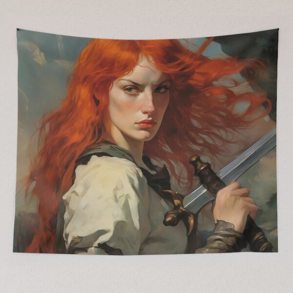 Item preview, Fantasy Woman Warrior Empowerment Portrait  designed and sold by BrandonArtWorld.