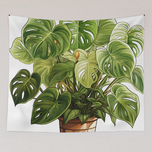 Item preview, Monstera Albo Variegata Art Print | Detailed 2D Game Art, Boho Aesthetics, Botanical Beauty designed and sold by Artistically-T.