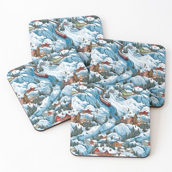 Item preview, Alpine village pattern designed and sold by Lexa Pix.