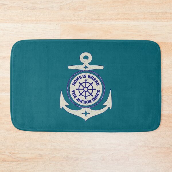 Item preview, Home is Where the Anchor Drops Nautical Travel Quote (SEA GREEN) designed and sold by CRHPOD20.