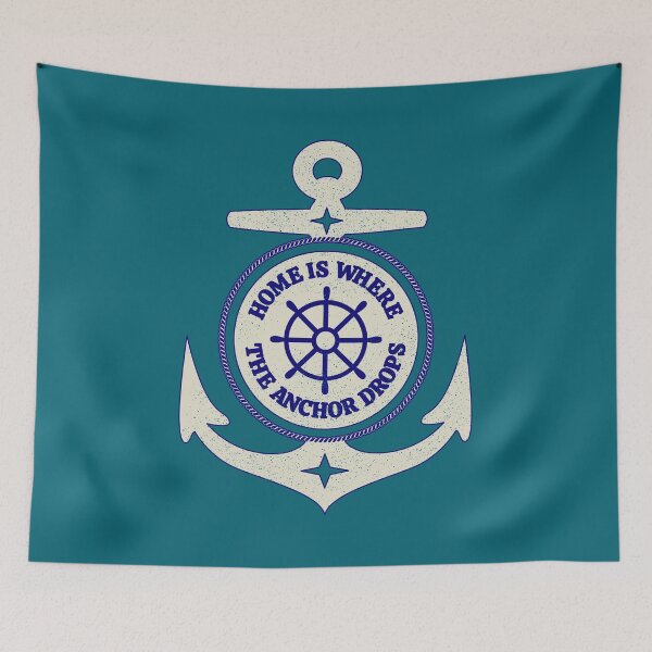 Item preview, Home is Where the Anchor Drops Nautical Travel Quote (SEA GREEN) designed and sold by CRHPOD20.
