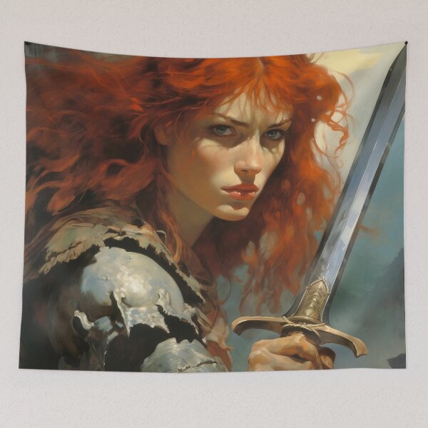 Item preview, Fantasy Woman Warrior Empowerment Portrait  designed and sold by BrandonArtWorld.
