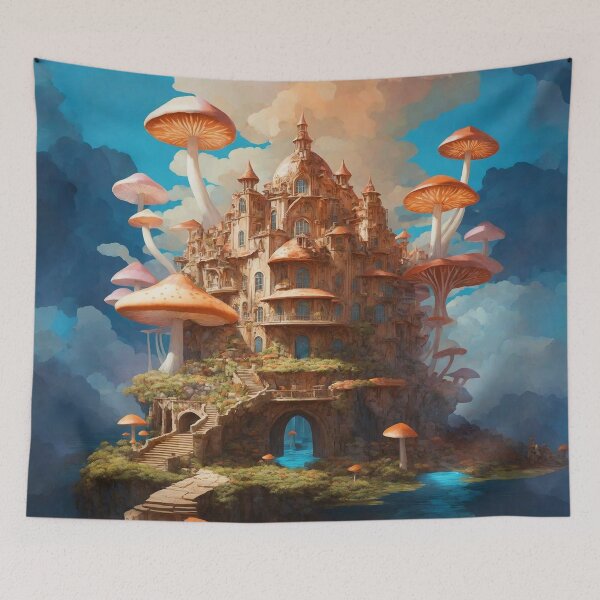 Item preview, Enchanting Mushroom Castle: A Whimsical Fungal Fantasy 16 designed and sold by TheTechnoCanvas.