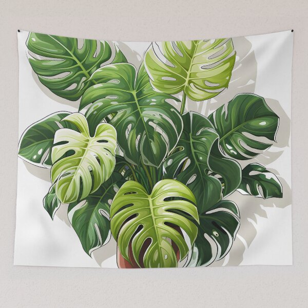 Item preview, Monstera Albo Variegata Art Print | Detailed 2D Game Art, Boho Aesthetics, Botanical Beauty designed and sold by Artistically-T.